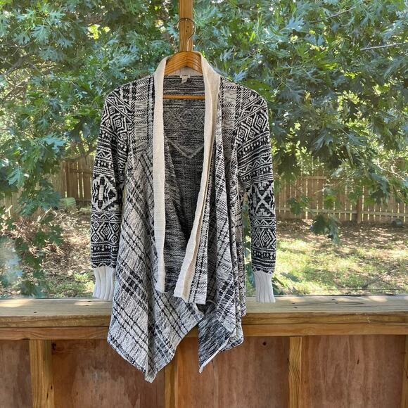 Anthropologie Tiny Mazarine Black And White Cardigan Sweater Size S - Picture 2 of 9